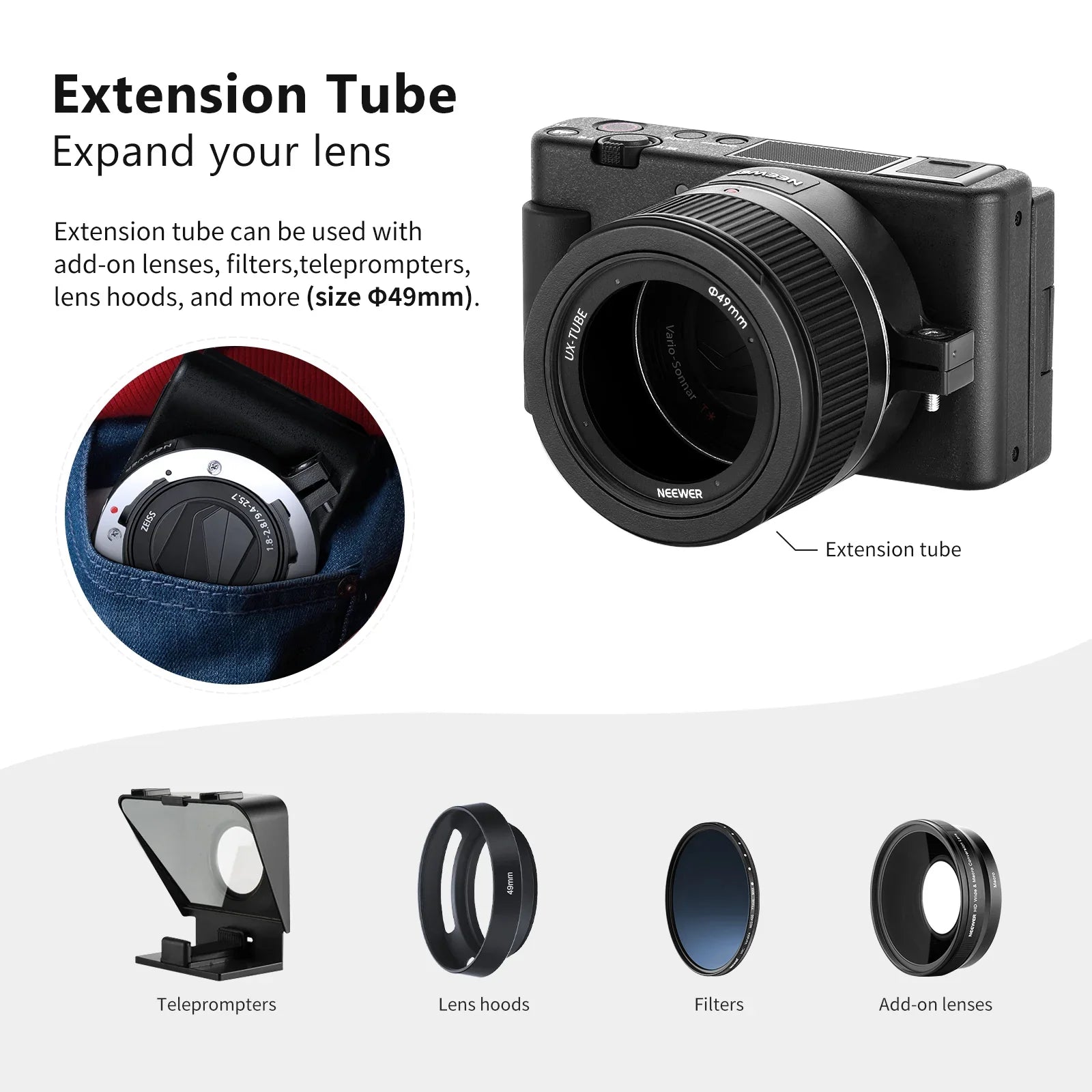 2 in 1 Wide Angle & 10x Macro Additional Lens for Sony ZV-1 - REALM DISTRIBUTION