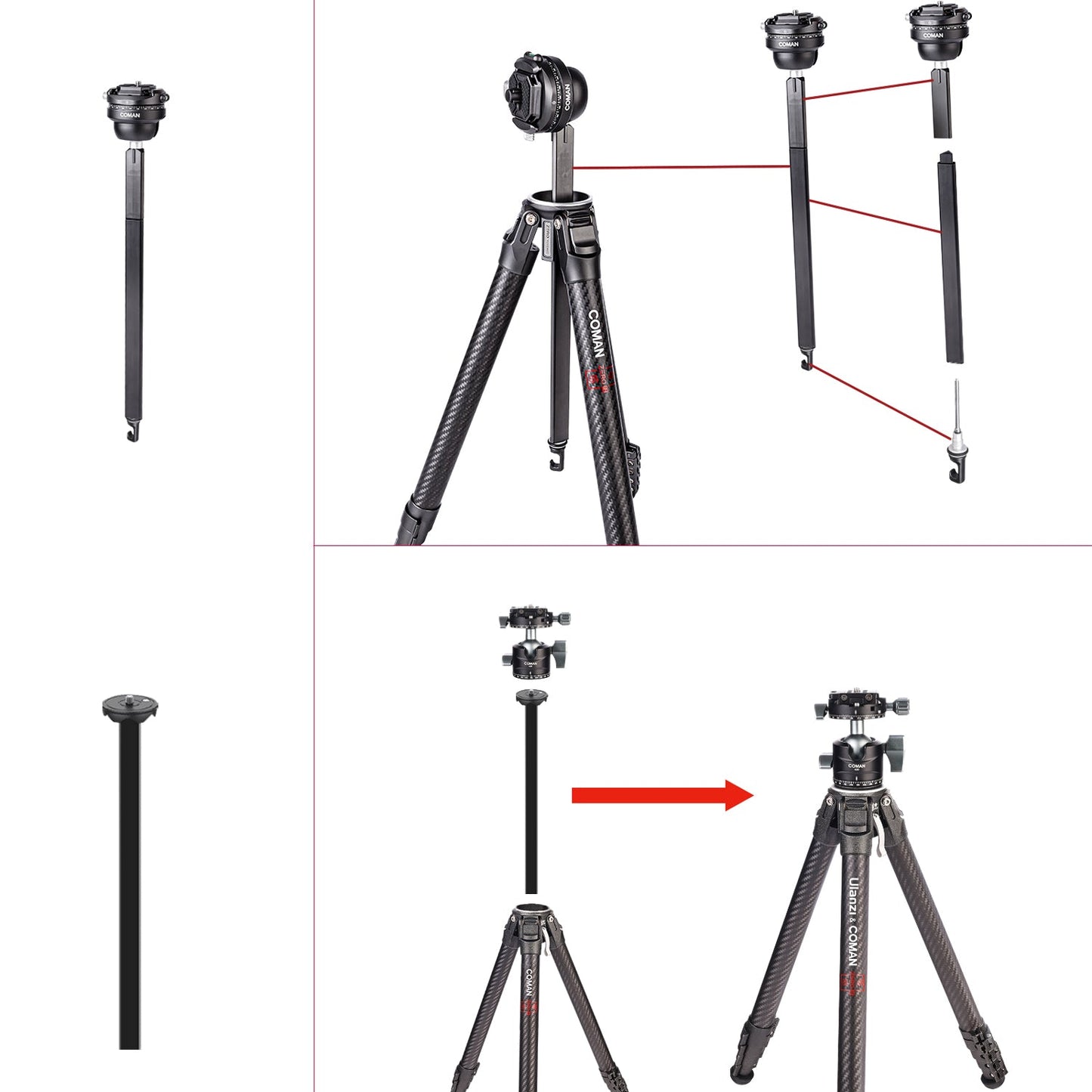 Zero Professional Carbon Fiber Tripod with Ball Head & DJI Quick Release