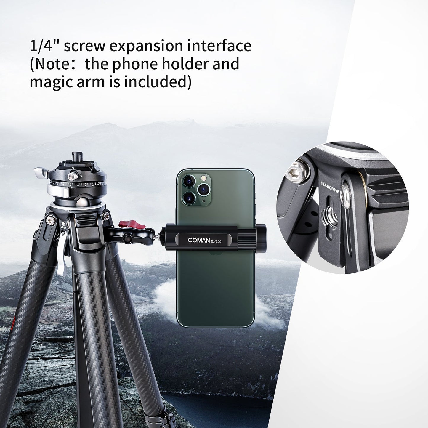 Zero Professional Carbon Fiber Tripod with Ball Head & DJI Quick Release