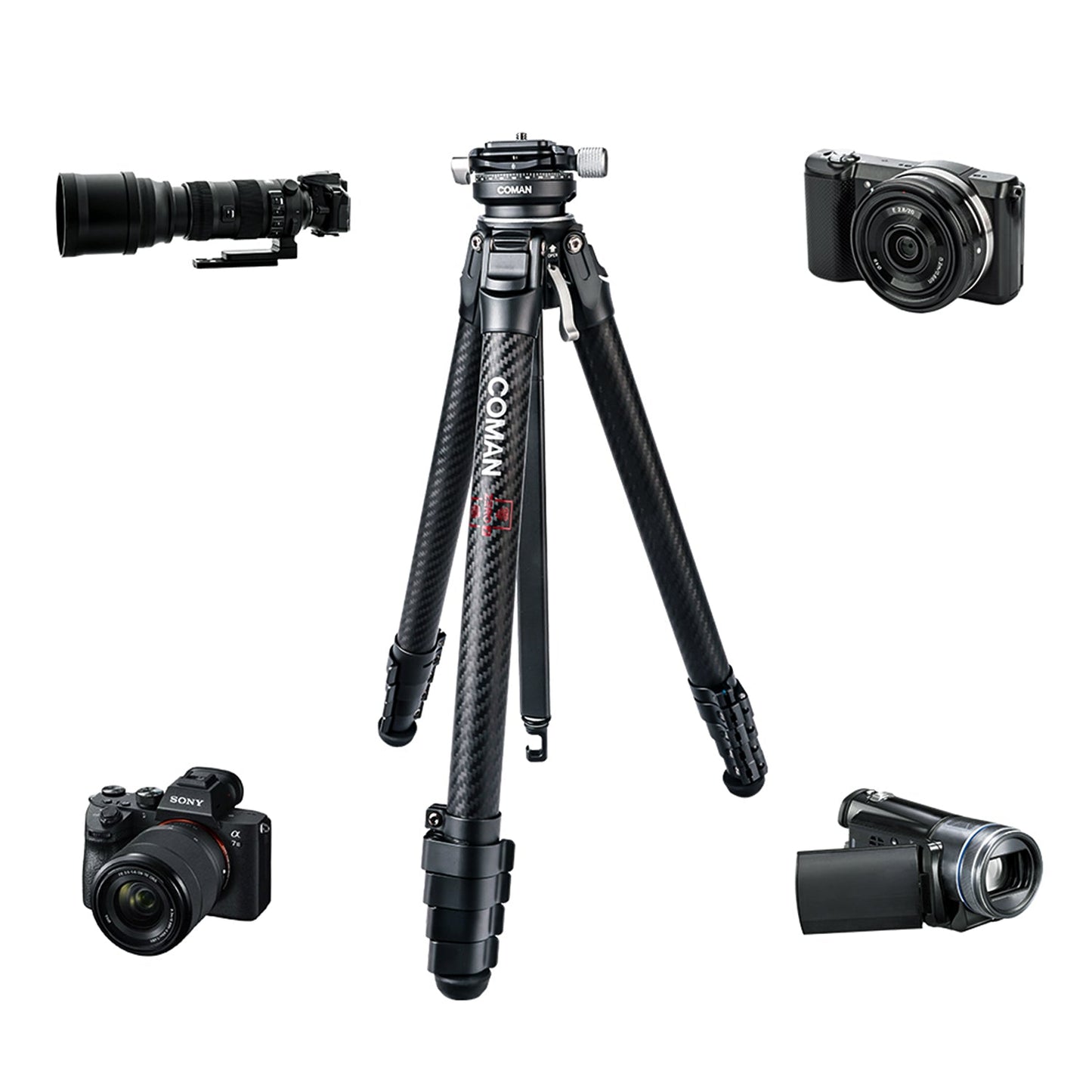Zero Y Professional Carbon Fiber Tripod with 360° Ball Head
