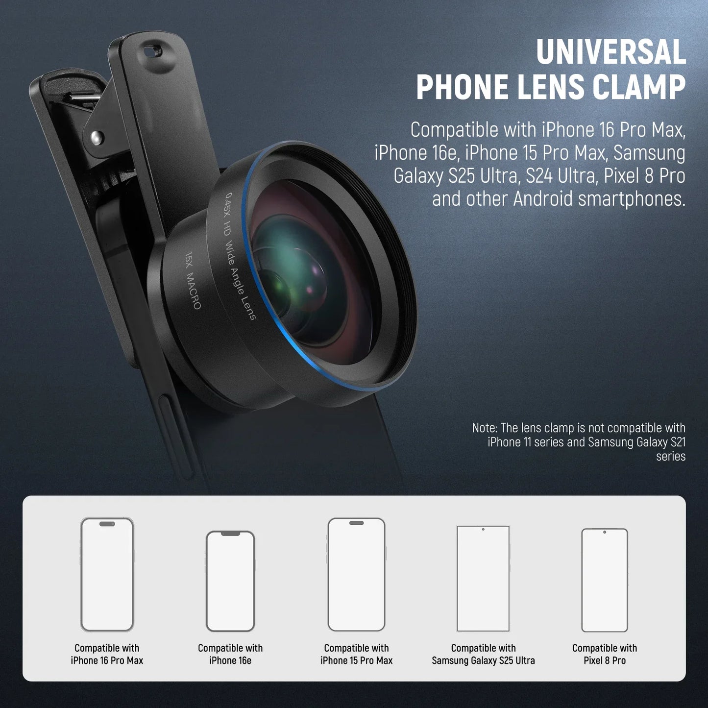 BASICS LS-67 2 In 1 0.45x Wide Angle + 15x Macro Phone Lens Kit - REALM DISTRIBUTION