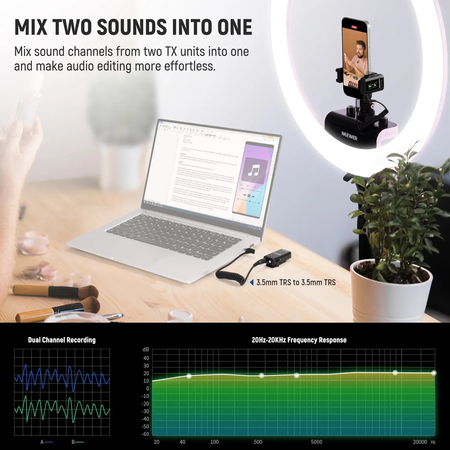 CM28 PRO Wireless Lavalier Lapel Microphone System with Charging Case - REALM DISTRIBUTION
