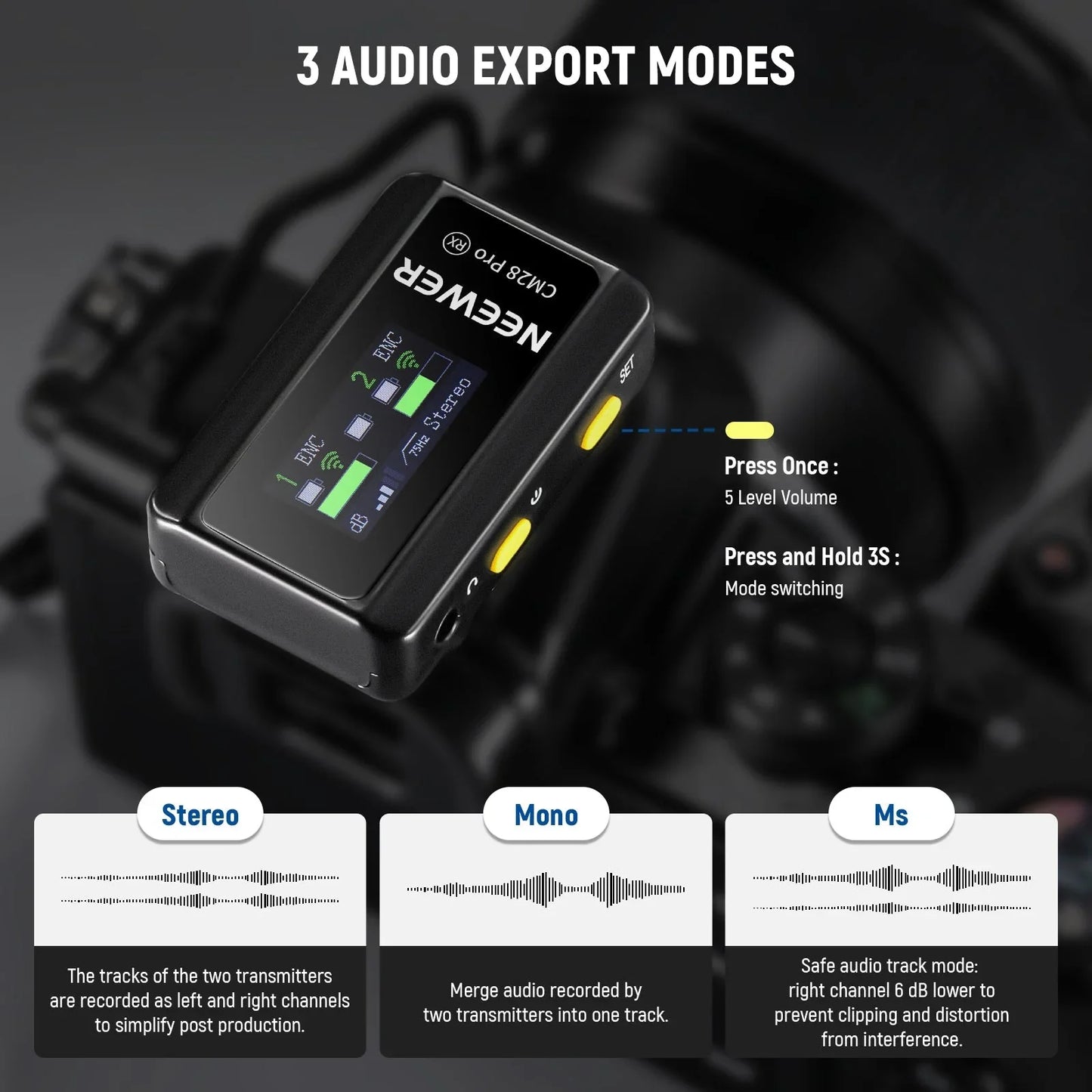 CM28 PRO Wireless Lavalier Lapel Microphone System with Charging Case - REALM DISTRIBUTION