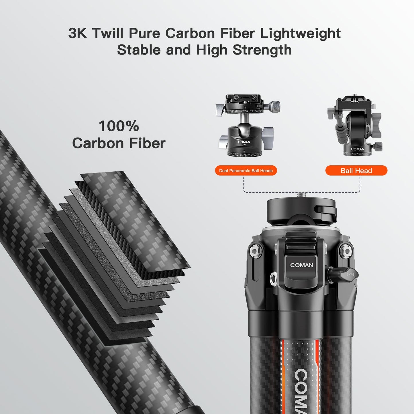 Light H Pro Carbon Fiber Tripod - Monopod