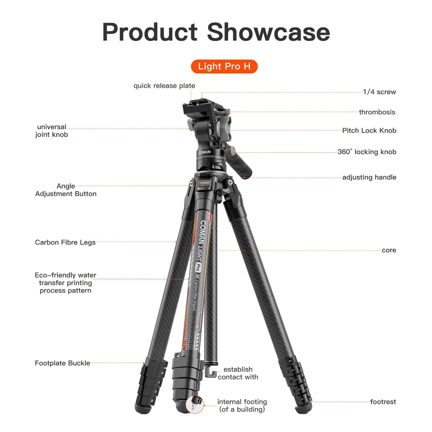Light H Pro Carbon Fiber Tripod - Monopod