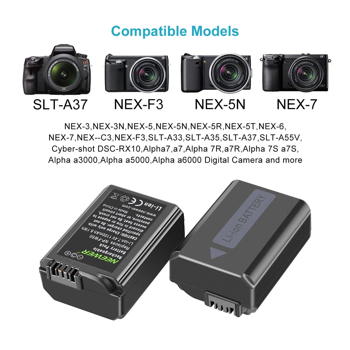 NP-FW50 Camera Battery Charger Set for Sony - REALM DISTRIBUTION