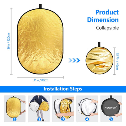 5 in 1 Portable Lighting Reflector/Diffuser Kit