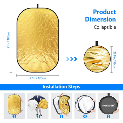 5 in 1 Portable Lighting Reflector/Diffuser Kit