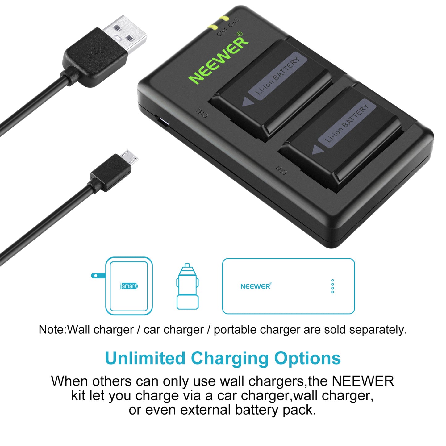 NP-FW50 Camera Battery Charger Set for Sony