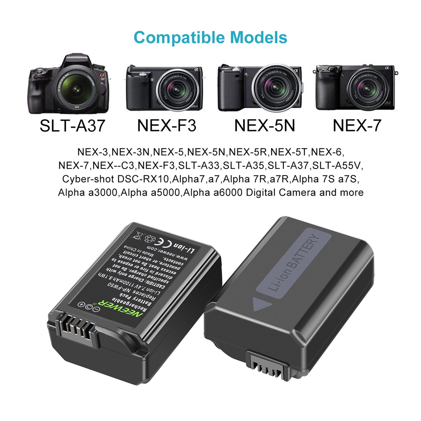 NP-FW50 Camera Battery Charger Set for Sony