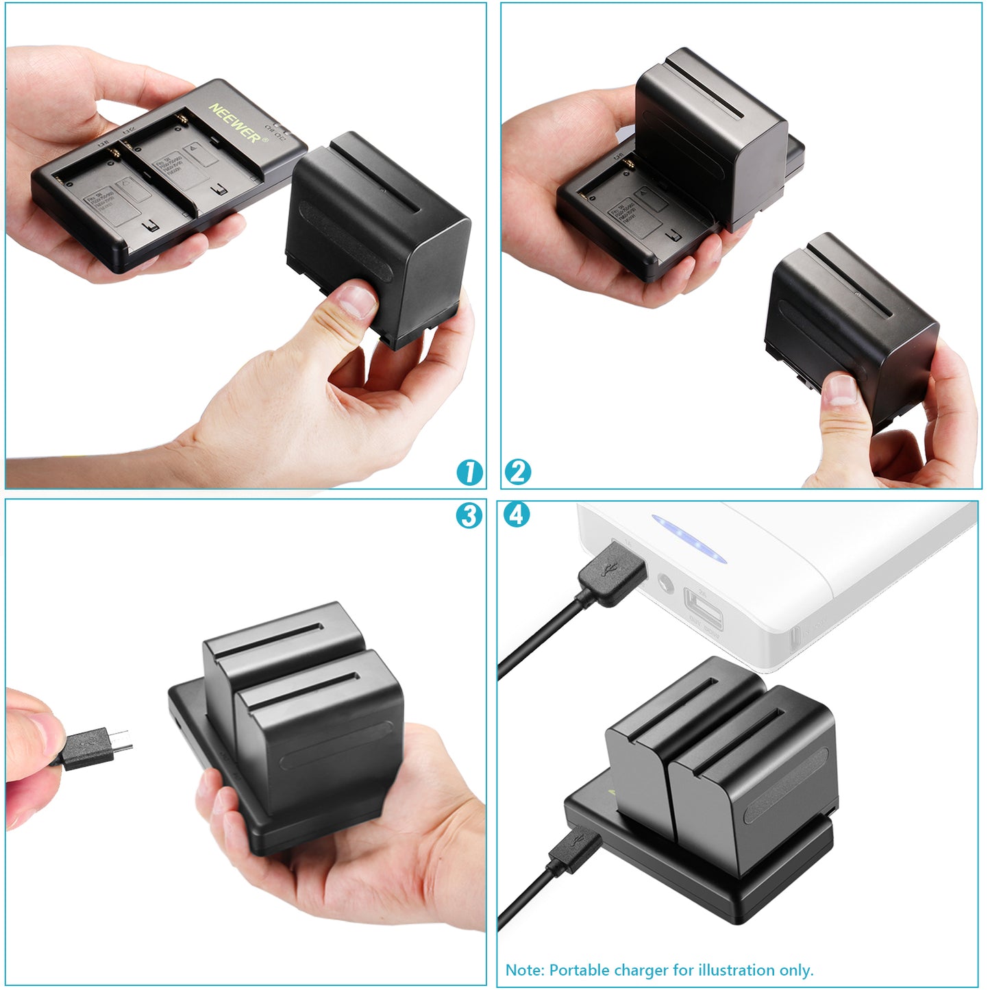 NW-F970 2Pcs 7800mAh NP-F970 Replacement Batteries