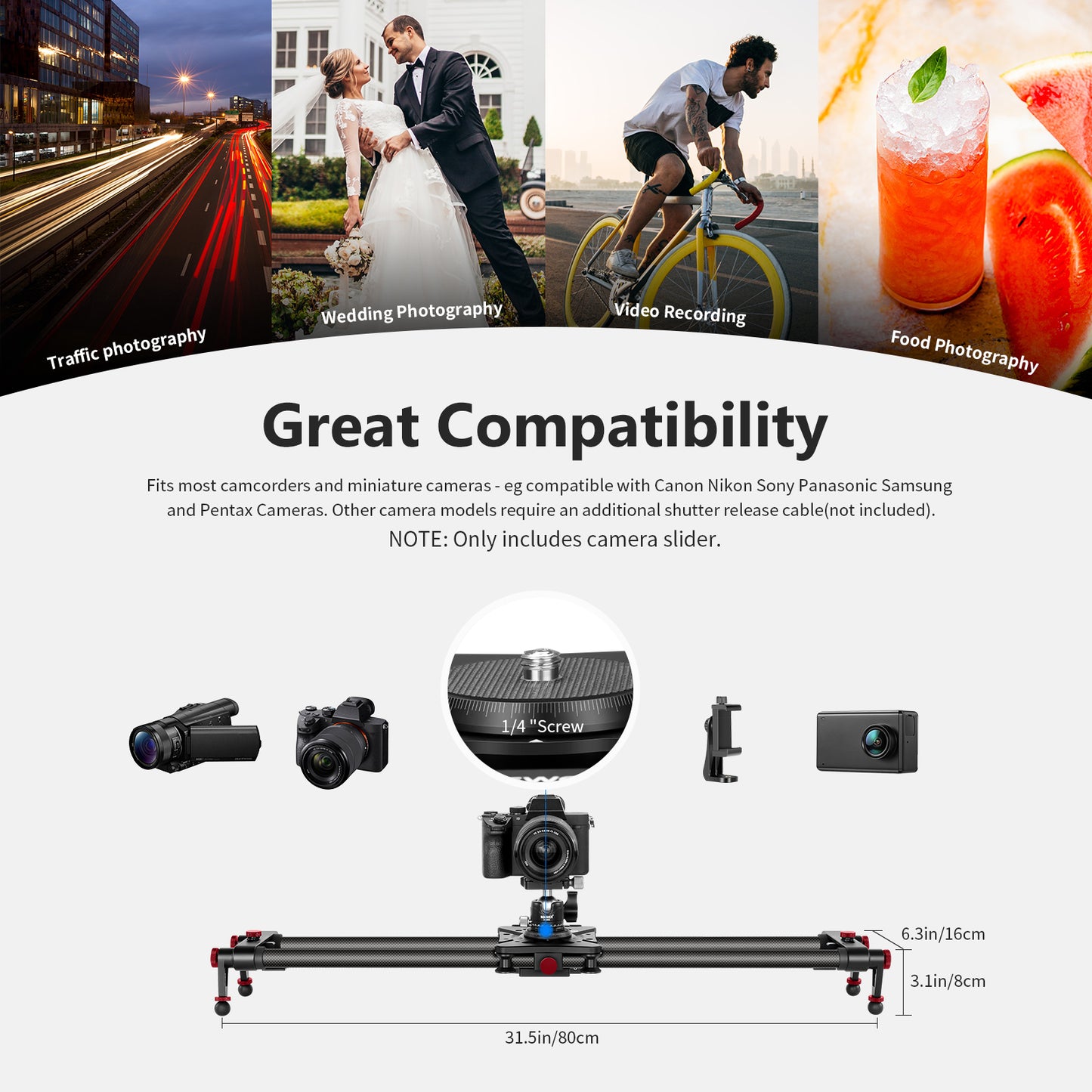 ER1 Motorized Carbon Fiber Camera Slider