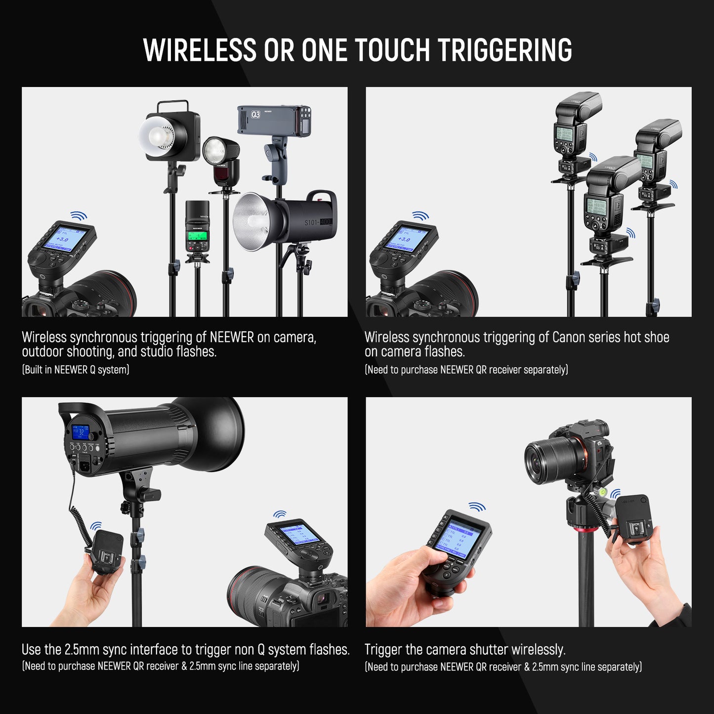 QPRO TTL Wireless Flash Trigger for Camera
