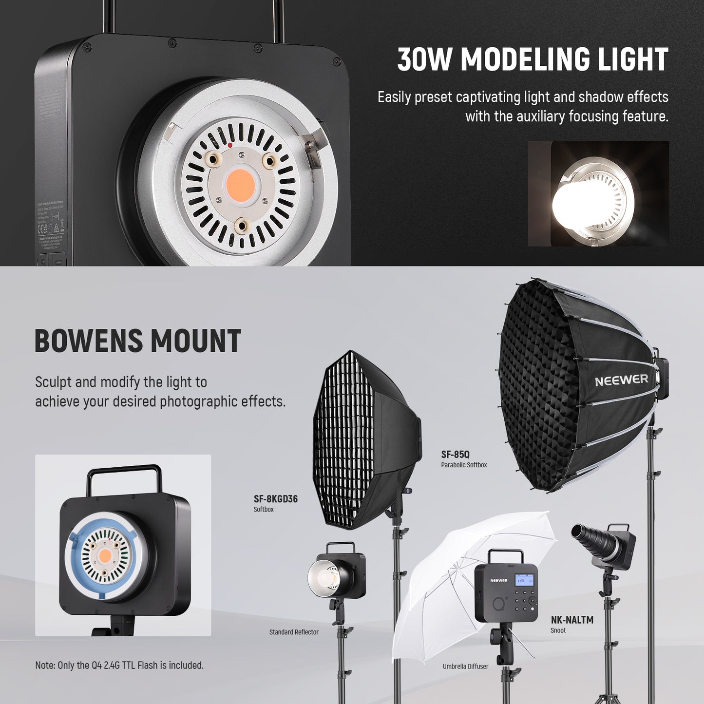 Q4 400Ws 2.4G TTL Flash
