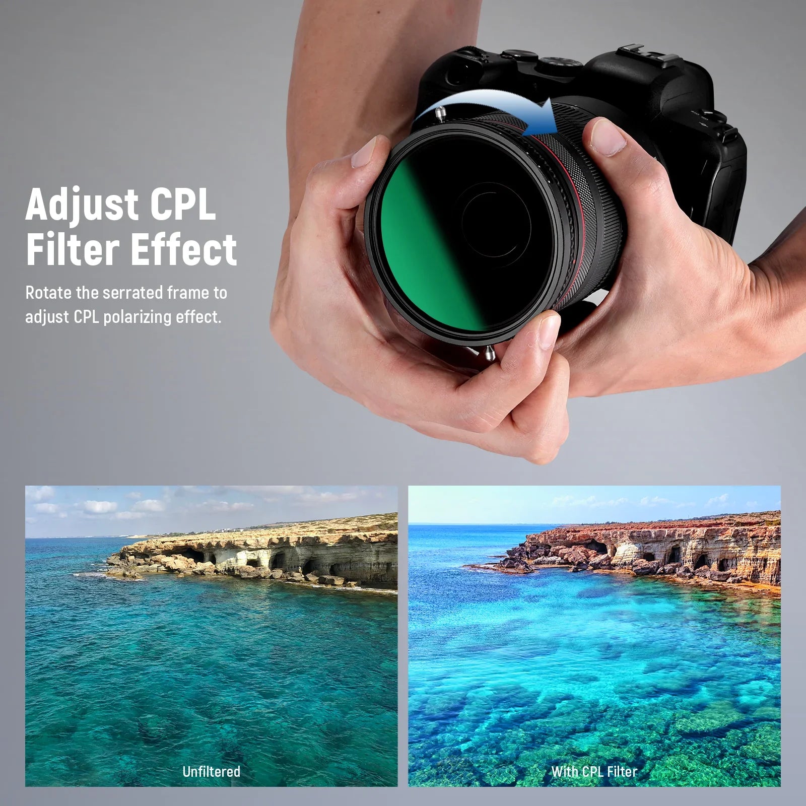 2 in 1 Variable ND Filter ND2–ND32 CPL Filter - REALM DISTRIBUTION