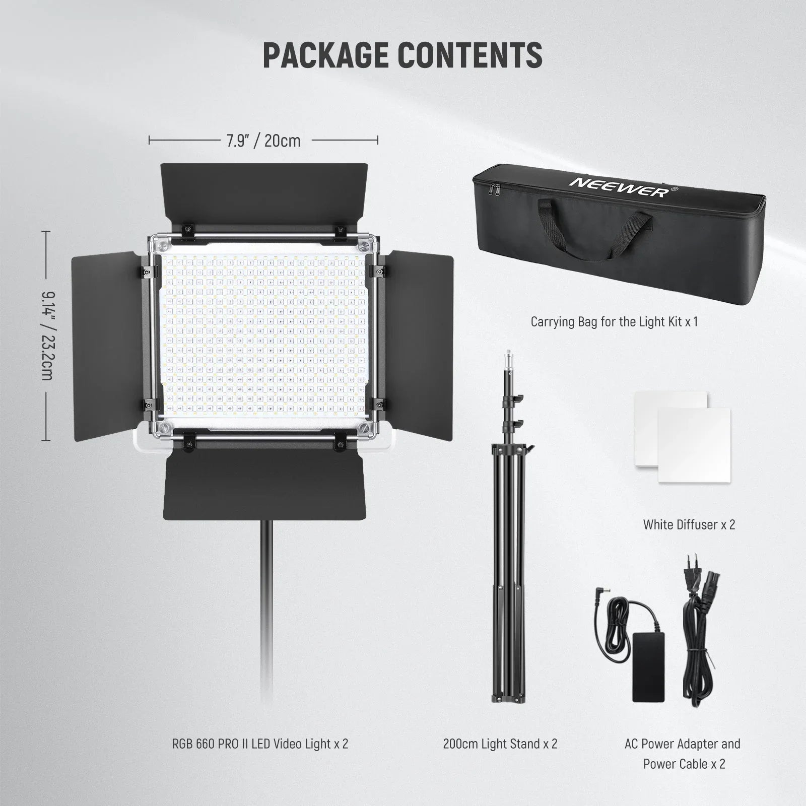 2 Pack Upgraded RGB 660 PRO II LED Video Light - REALM DISTRIBUTION