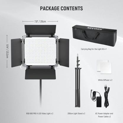 2 Pack Upgraded RGB 660 PRO II LED Video Light - REALM DISTRIBUTION