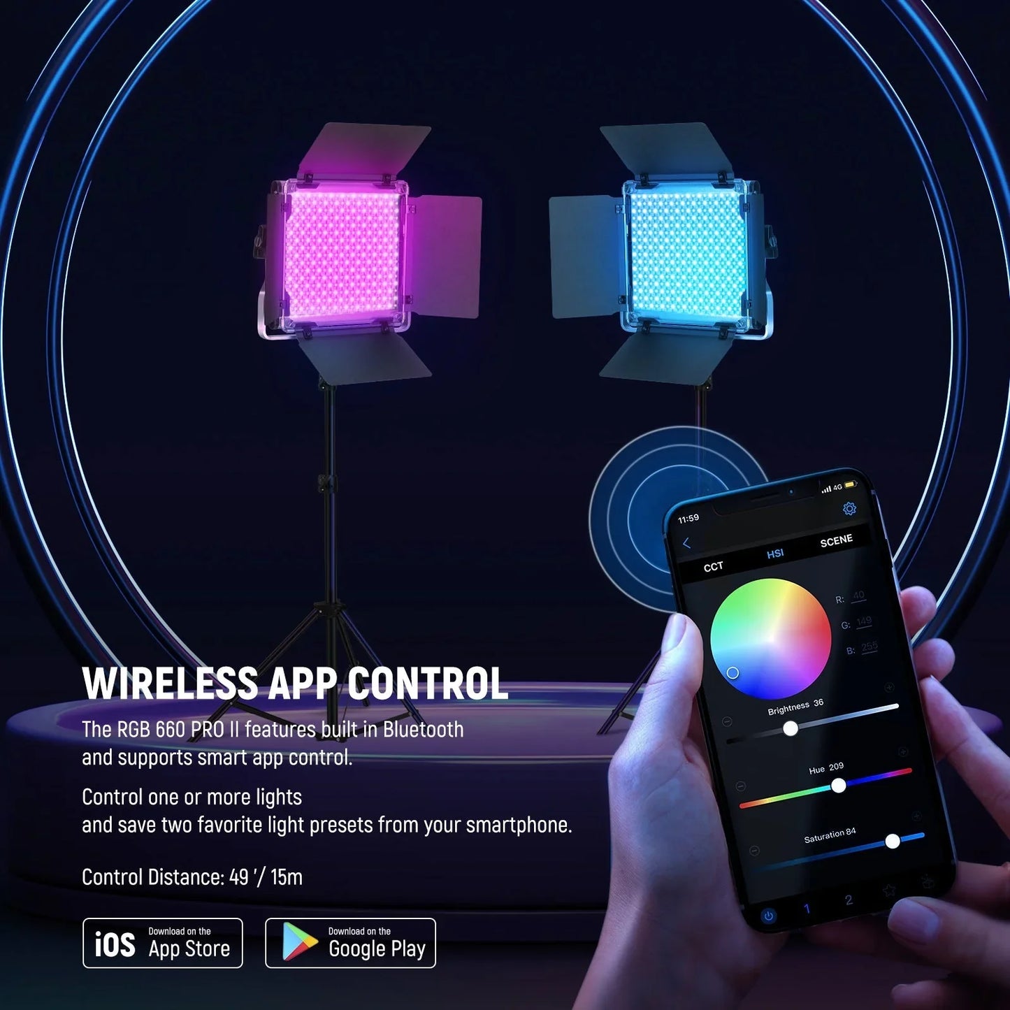 2 Pack Upgraded RGB 660 PRO II LED Video Light - REALM DISTRIBUTION