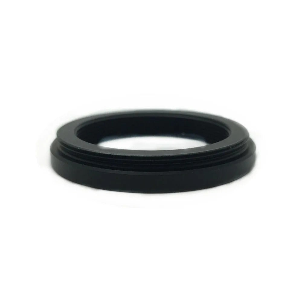 Side view of a black 37mm filter adapter ring showing the thread