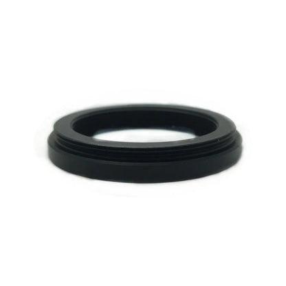 Side view of a black 37mm filter adapter ring showing the thread