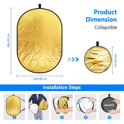 5 in 1 Portable Lighting Reflector/Diffuser Kit - REALM DISTRIBUTION