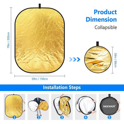 5 in 1 Portable Lighting Reflector/Diffuser Kit - REALM DISTRIBUTION