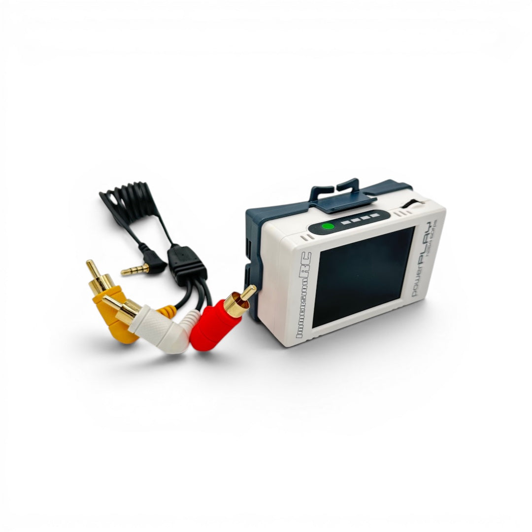 ImmersionRC PowerPlay DVR with the 3-RCA camcorder A/V cable included in this kit