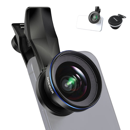 Phone camera lens with Neever branding on a white background