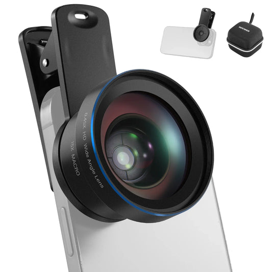 BASICS LS-67 2 In 1 0.45x Wide Angle + 15x Macro Phone Lens Kit - REALM DISTRIBUTION