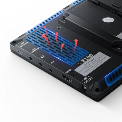 Back view of a field monitor with cooling system 
