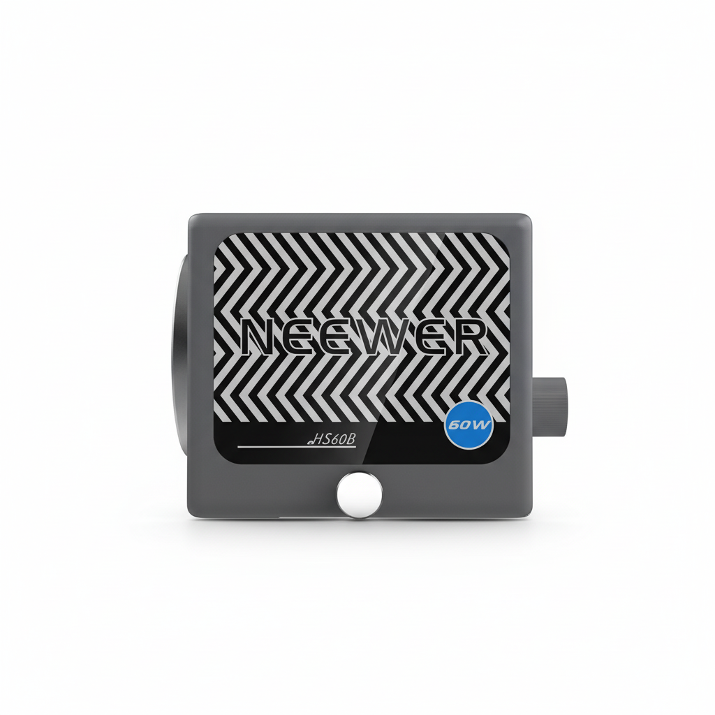 LED light with black and white zigzag pattern and 'Neewer' branding on a white background