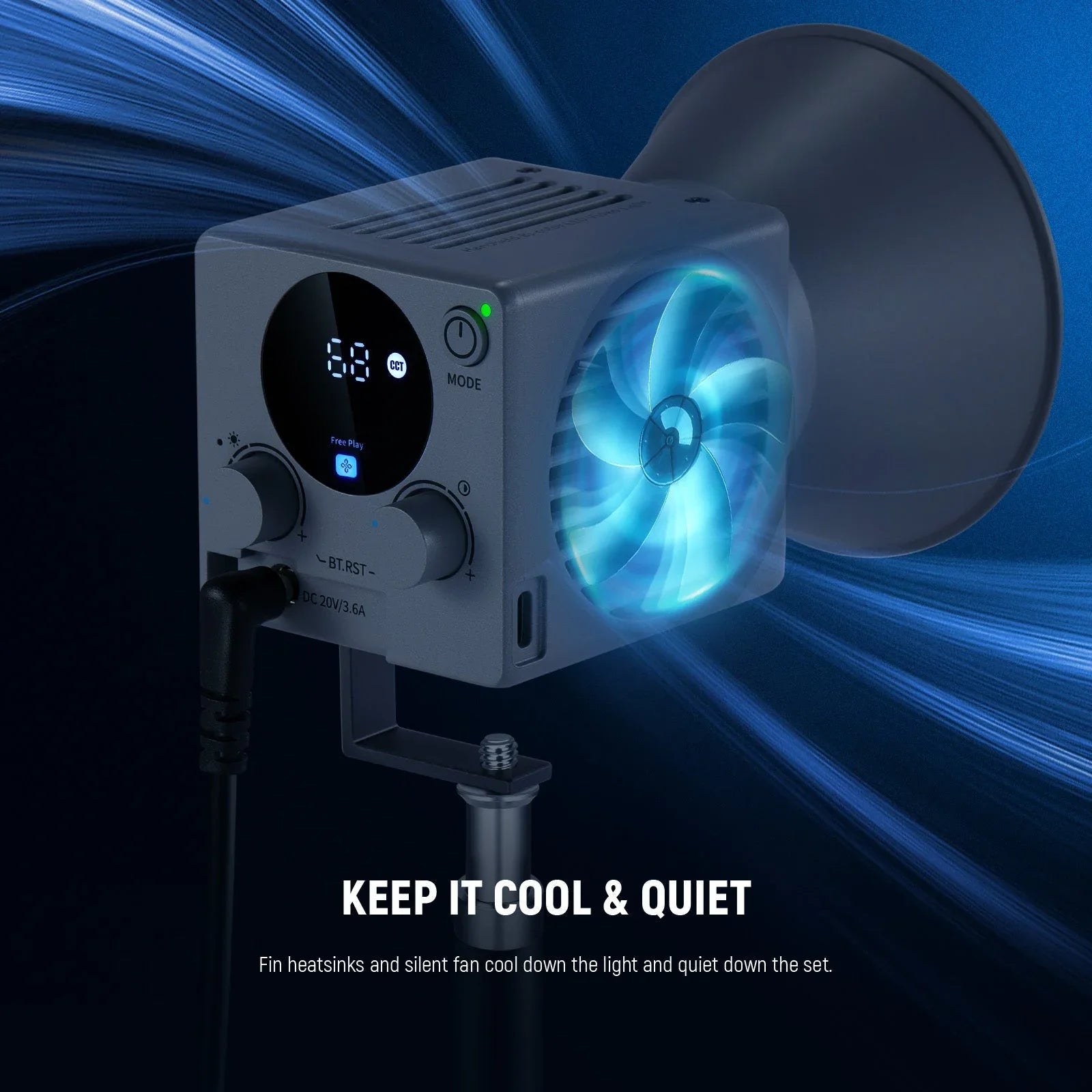 HS60B 60W Bi-Color Mini COB LED Video Light - REALM DISTRIBUTION