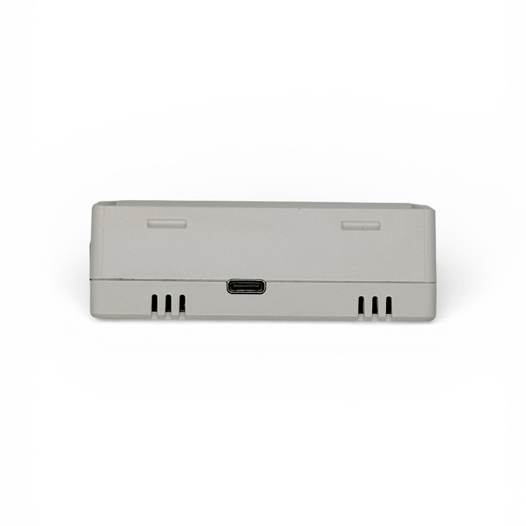ImmersionRC PowerPlay DVR, end view showing the USB-C charging port