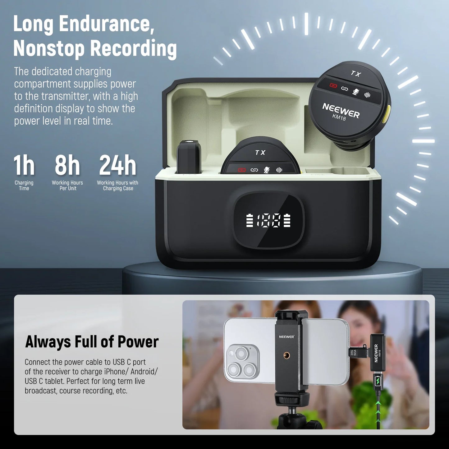 KM18 Wireless Button Lavalier Microphone Kit - REALM DISTRIBUTION