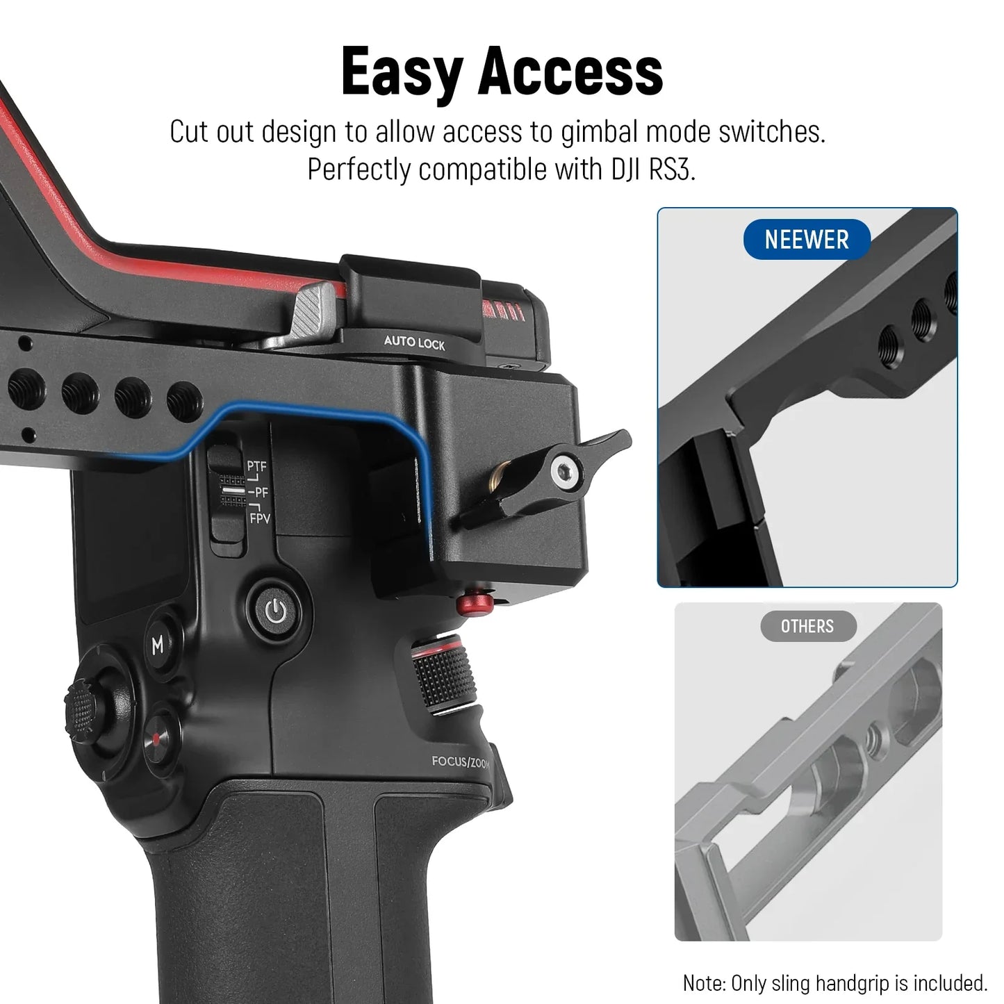 ST49 Gimbal Sling Handle Grip with NATO Rails For DJI - REALM DISTRIBUTION