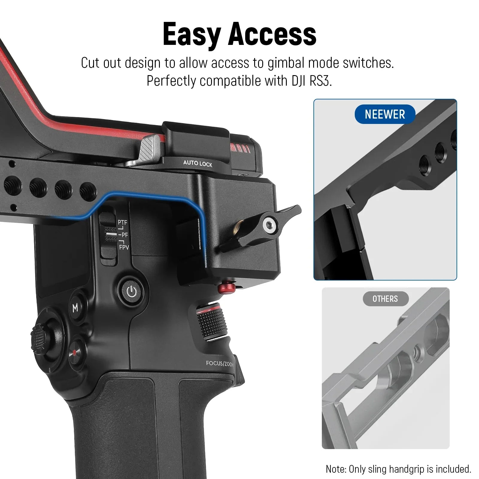 ST49 Gimbal Sling Handle Grip with NATO Rails For DJI - REALM DISTRIBUTION