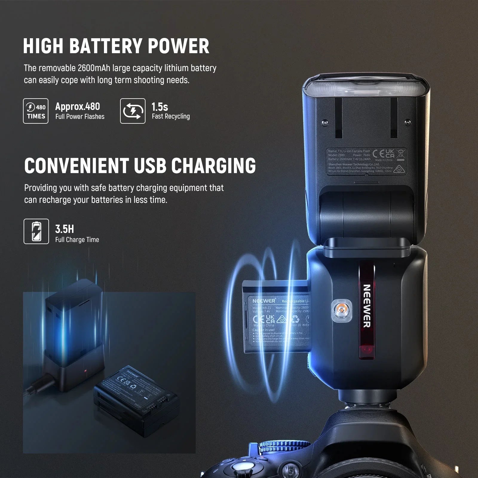 Z880 2.4G TTL Camera Flash Speedlite For Canon/Nikon/Sony - REALM DISTRIBUTION