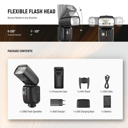 Z880 2.4G TTL Camera Flash Speedlite For Canon/Nikon/Sony - REALM DISTRIBUTION